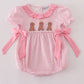 PINK STRIPE PUPPY EMBROIDERY RUFFLE BUBBLE