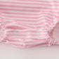 PINK STRIPE PUPPY EMBROIDERY RUFFLE BUBBLE
