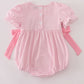 PINK STRIPE PUPPY EMBROIDERY RUFFLE BUBBLE