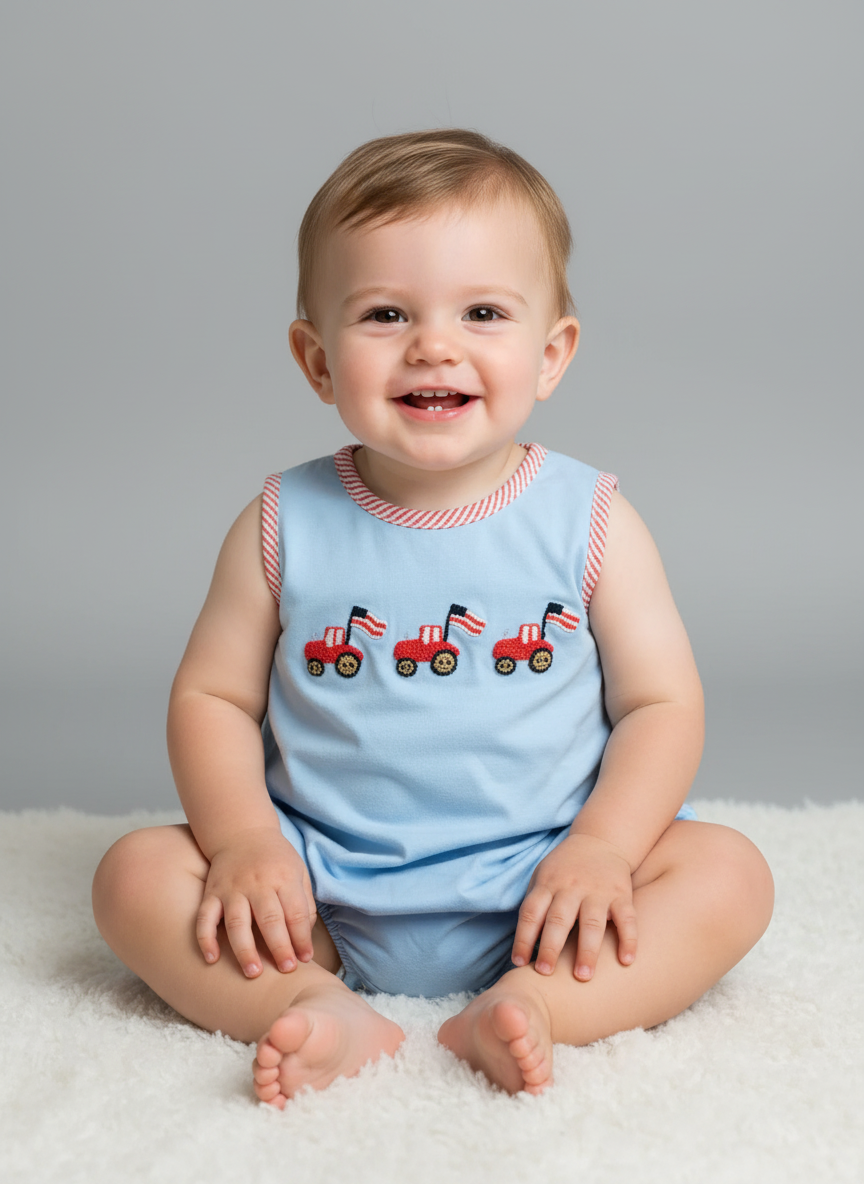 Patriotic French knot boy bubble,