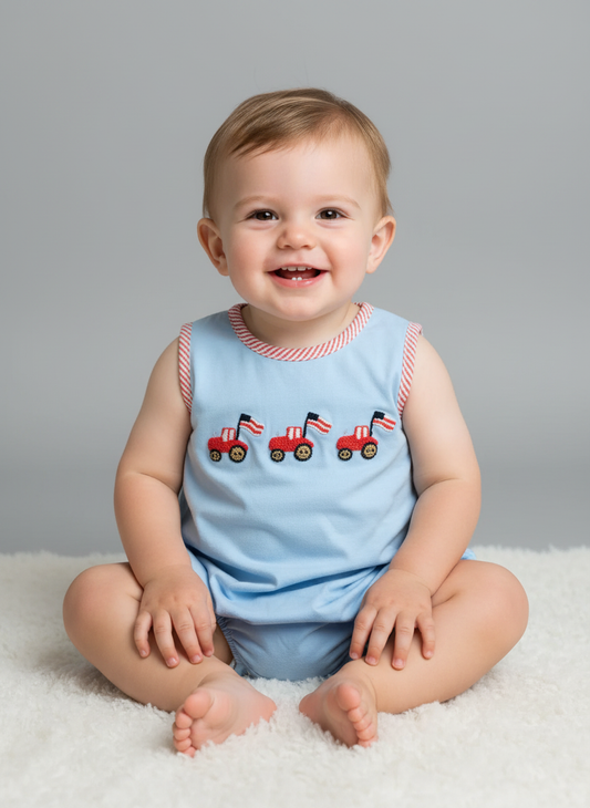 Patriotic French knot boy bubble,