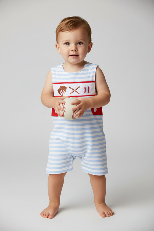 BLUE BASEBALL EMBROIDERY BOY JONJON