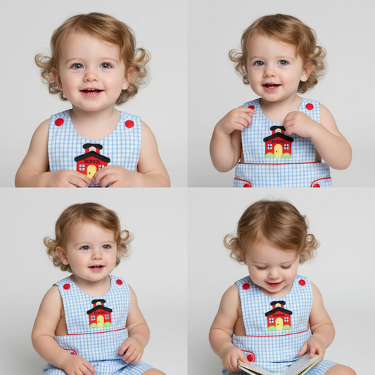 Back to School Appliqué boy Shortall