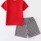 RED CHARACTER EMBROIDERY BOY SET