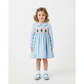 BLUE CHRISTMAS TREE SMOCKED DRESS