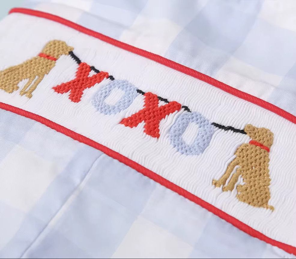 SMOCKED BOYS XOXO DOG