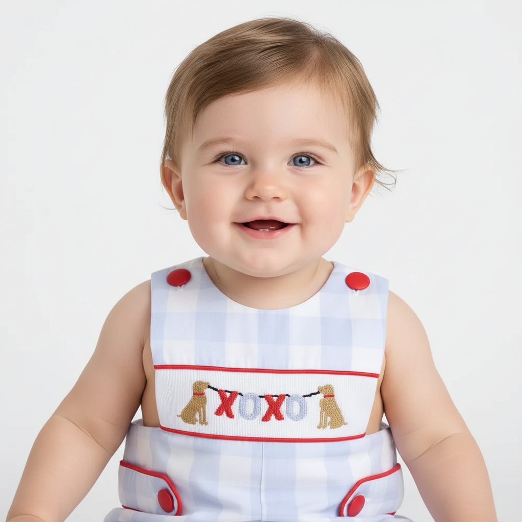 SMOCKED BOYS XOXO DOG