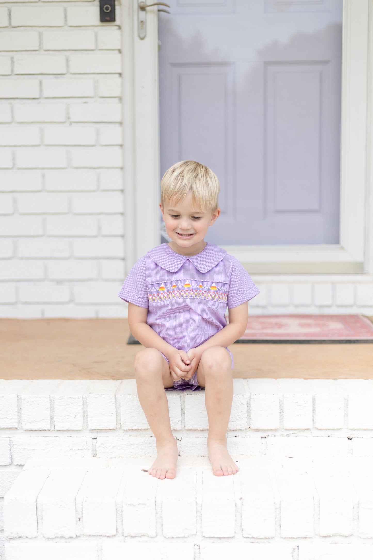 Boys Smocked Candy corn Jon Jon