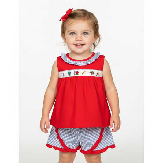 Back to School Hand French Knot short set