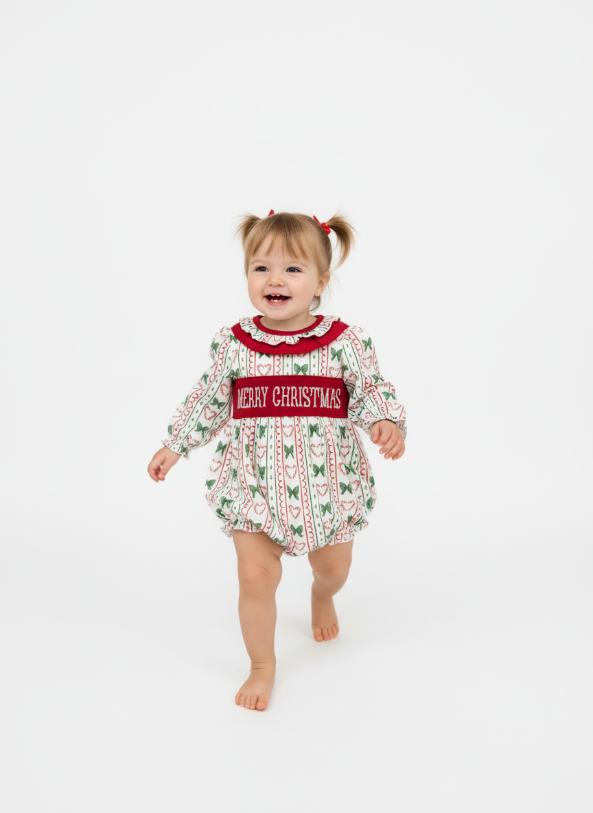 Hand Smocked Merry Christmas