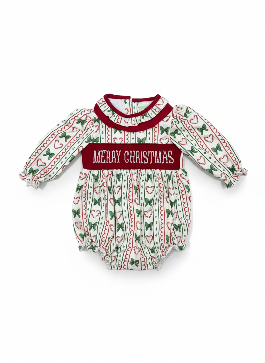Hand Smocked Merry Christmas