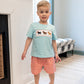 Hand Smocked Valentine Boy Puppy Short Set