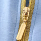 BLUE CHARACTER EMBROIDERY BOY ZIPPER PULLOVER