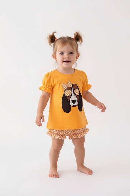 ORANGE TENNESSEE APPLIQUE BLOOMER SET