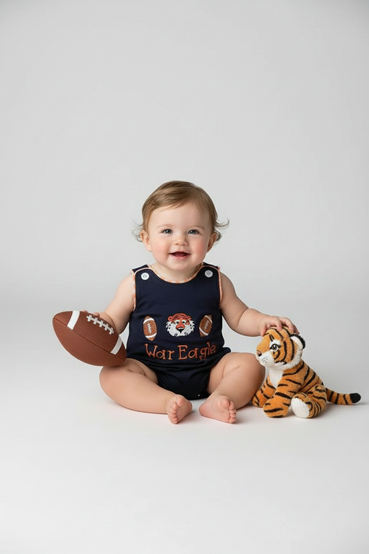 NAVY AUBURN WAR EAGLE EMBROIDERY BUBBLE