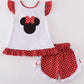 RED CHARACTER APPLIQUE GIRL SET