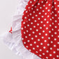 RED CHARACTER APPLIQUE GIRL SET