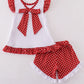 RED CHARACTER APPLIQUE GIRL SET