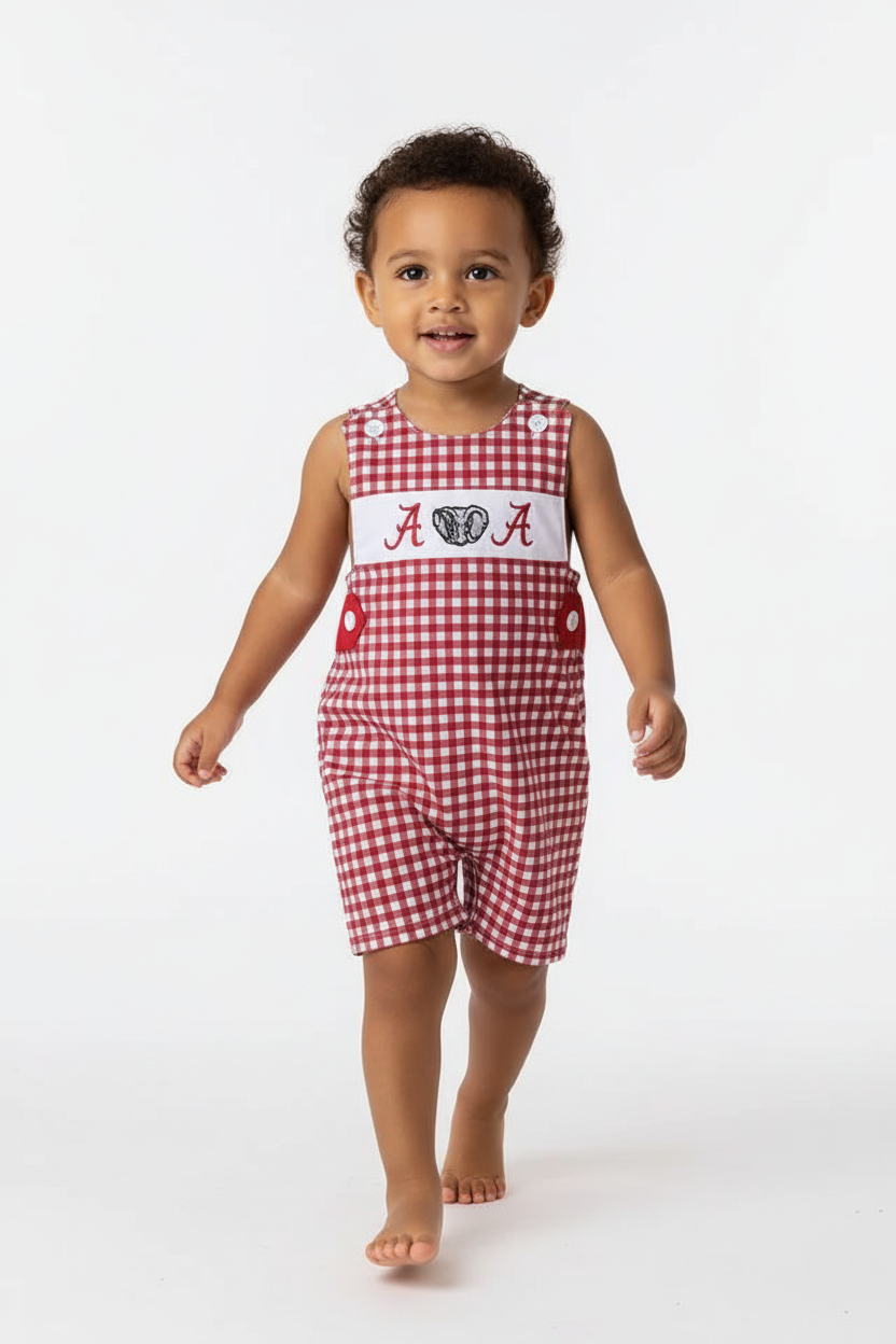 ALABAMA EMBROIDERY BOY GINGHAM JONJON