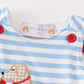 BLUE STRIPE DOG APPLIQUE BUBBLE