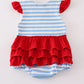 BLUE STRIPE DOG APPLIQUE BUBBLE