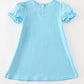BLUE PUPPY APPLIQUE DRESS