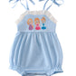 BLUE PRINCESS EMBROIDERY RUFFLE GIRL BUBBLE