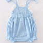 BLUE PRINCESS EMBROIDERY RUFFLE GIRL BUBBLE