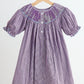 PURPLE CASTLE HAND SMOCKED GINGHAM DRESS