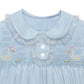 Swan smocked dress with lace trim