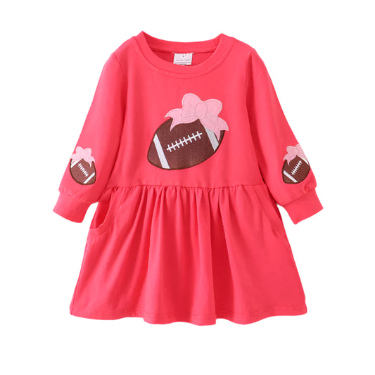 Pink Football Applique Dress