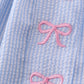 BLUE SEERSUCKER BOW EMBROIDERY BLOOMER SET
