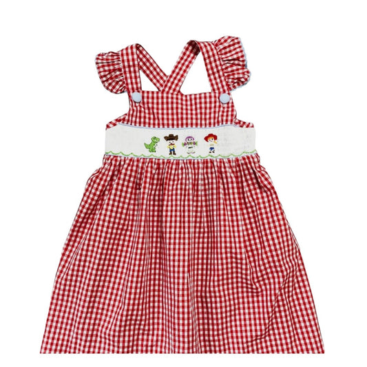 Toy Character Gingham Smocked Dress
