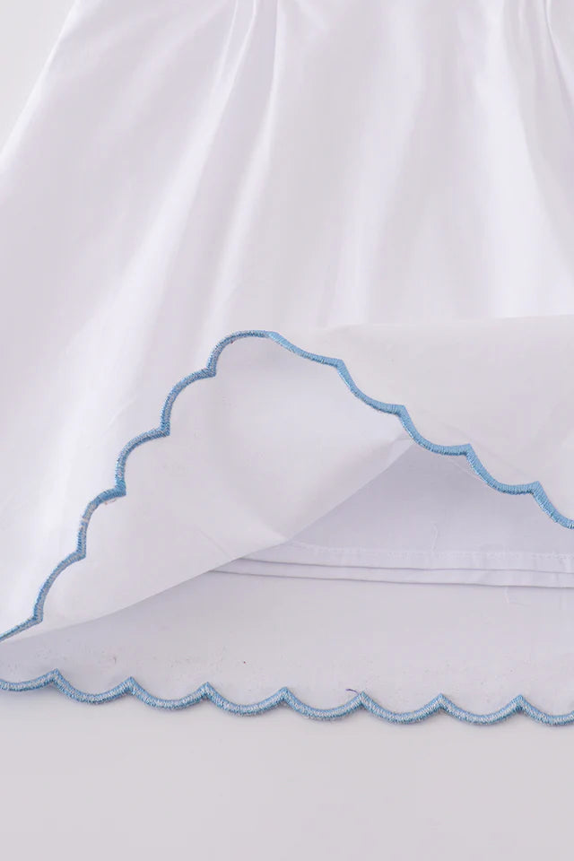 PREMIUM CROSS EMBROIDERY FLUTTER DRESS