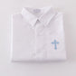 PREMIUM CROSS EMBROIDERY BUTTON DOWN LONG SLEEVE SHIR
