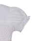 Penelope Handsmocked White Dress with Bow Back and Pearl Accents