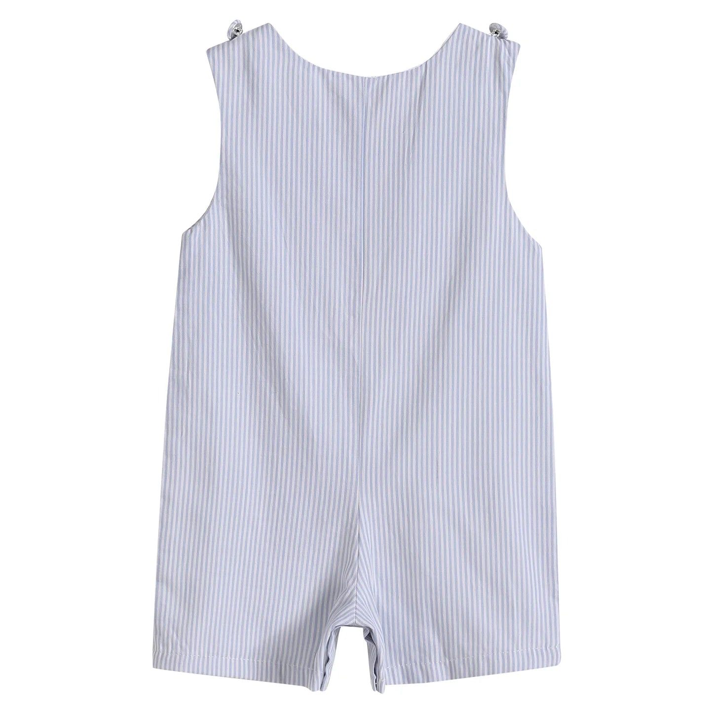 Blue Puppy Appliqué Seersucker Shortalls