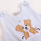 Blue Puppy Appliqué Seersucker Shortalls