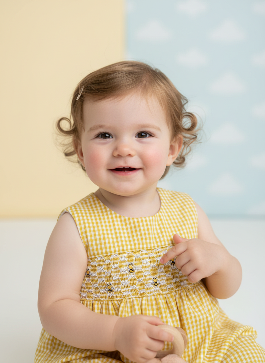 Honey Bee Handsmocked bubble