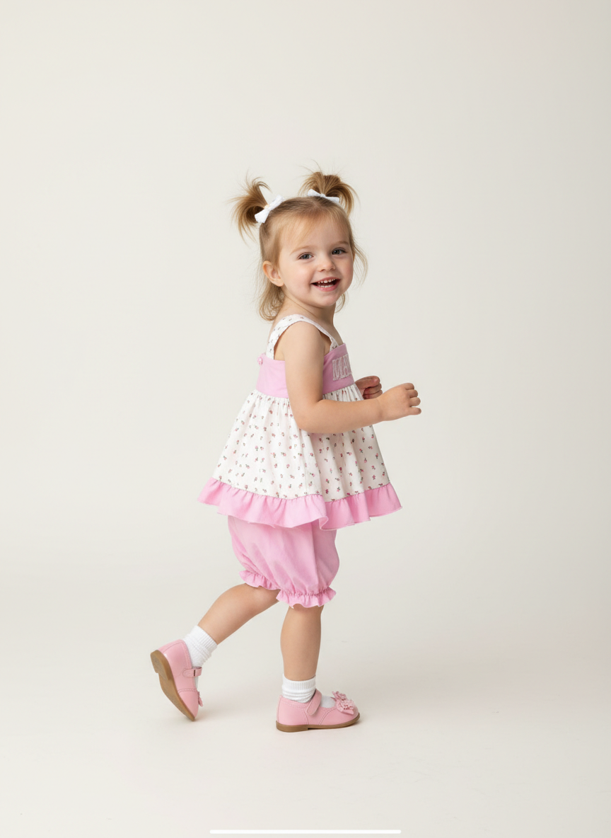Mama’s Girl French knot bubble bloomer set