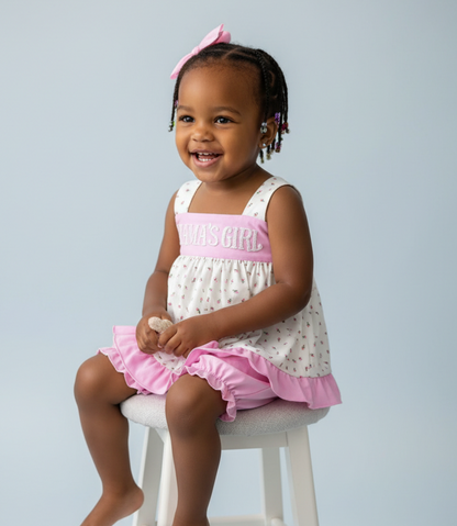 Mama’s Girl French knot bubble bloomer set for babies