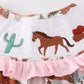PINK WESTERN COWBOY EMBROIDERY SMOCKED BLOOMER SET