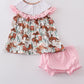 PINK WESTERN COWBOY EMBROIDERY SMOCKED BLOOMER SET