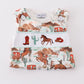 PINK WESTERN COWBOY EMBROIDERY SMOCKED BLOOMER SET