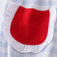 BLUE PLAID BASEBALL EMBROIDERY GIRL BUBBLE