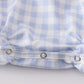 BLUE PLAID BASEBALL EMBROIDERY GIRL BUBBLE