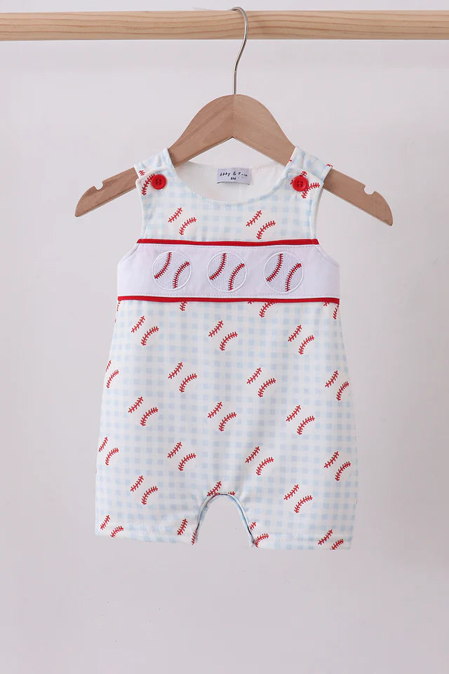 BASEBALL APPLIQUE GINGHAM JONJON