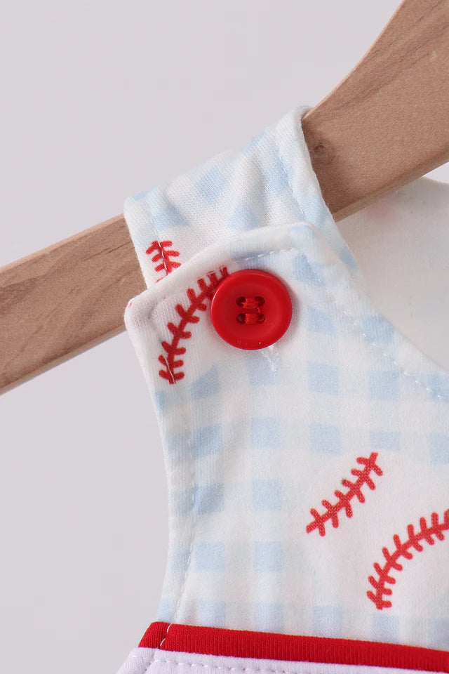 BASEBALL APPLIQUE GINGHAM JONJON