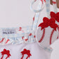 BASEBALL APPLIQUE RUFFLE GINGHAM BUBBLE