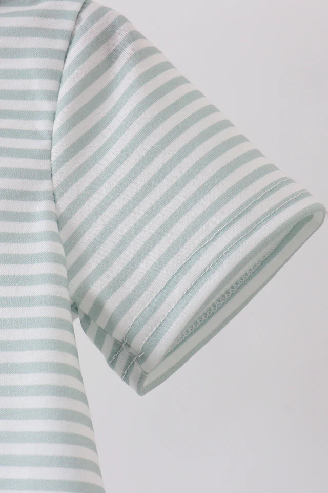 SAGE BUNNY EMBROIDERY STRIPE BUBBLE